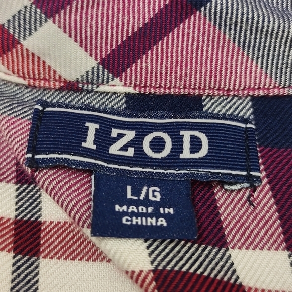 IZOD Women's Top Button Down Shirt Purple Size L - Picture 7 of 8